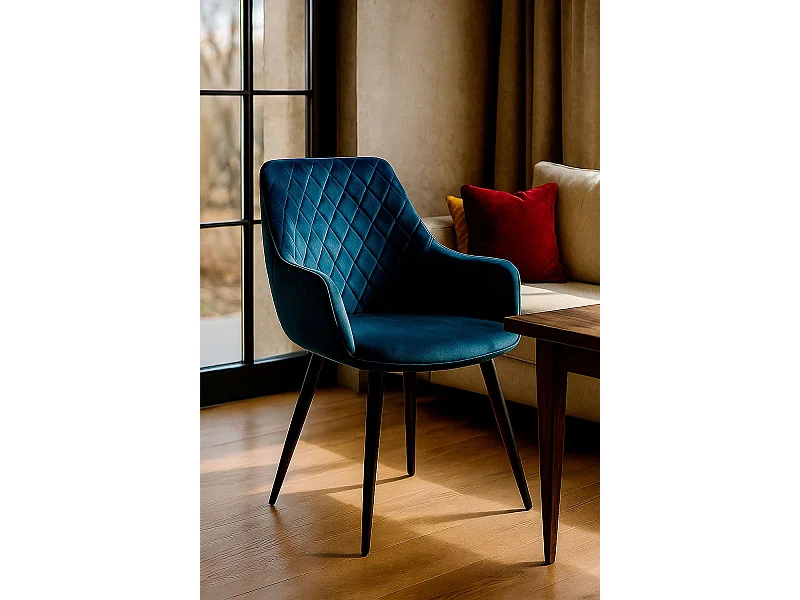 Sillas Comedor - Silla Kres Terciopelo - Azul