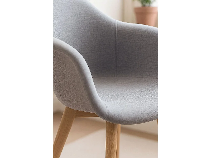 Sillas Comedor - Silla Belu Tela - Gris claro