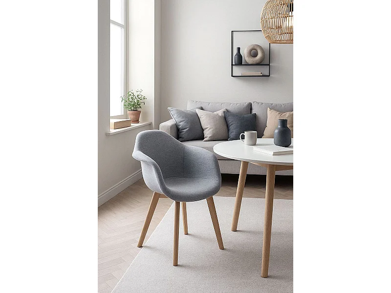 Sillas Comedor - Silla Belu Tela - Gris claro