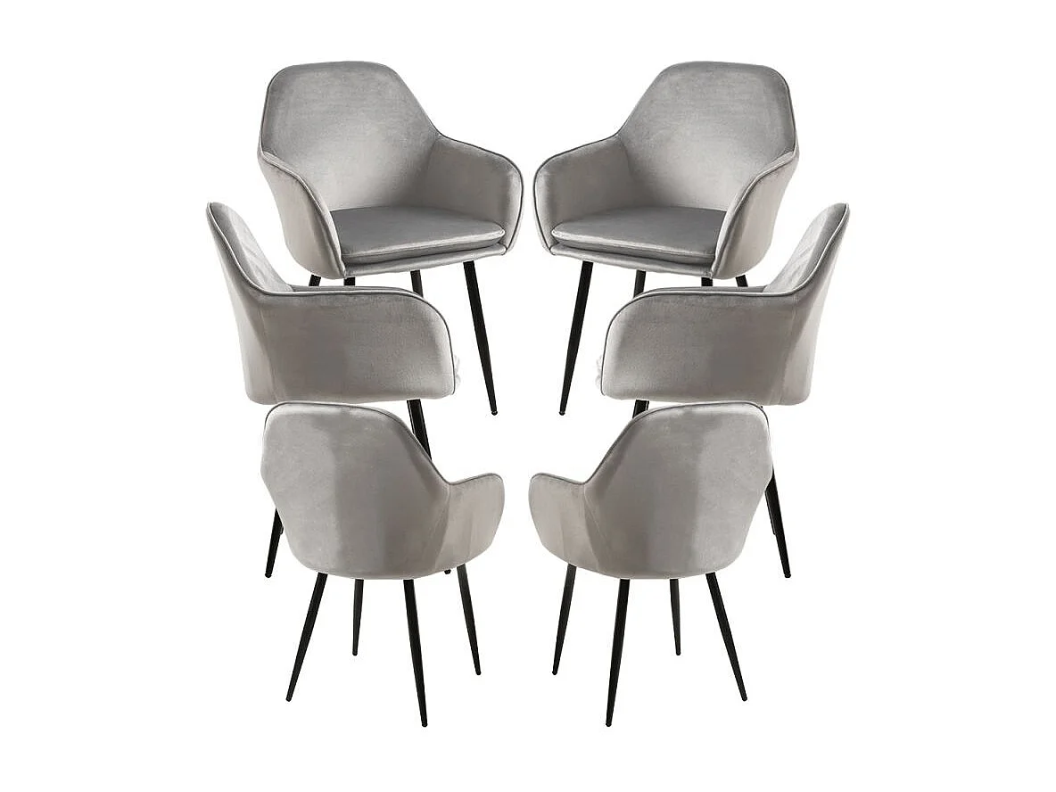 Packs Sillas Comedor - Pack 6 Sillas Chic Black - Gris claro