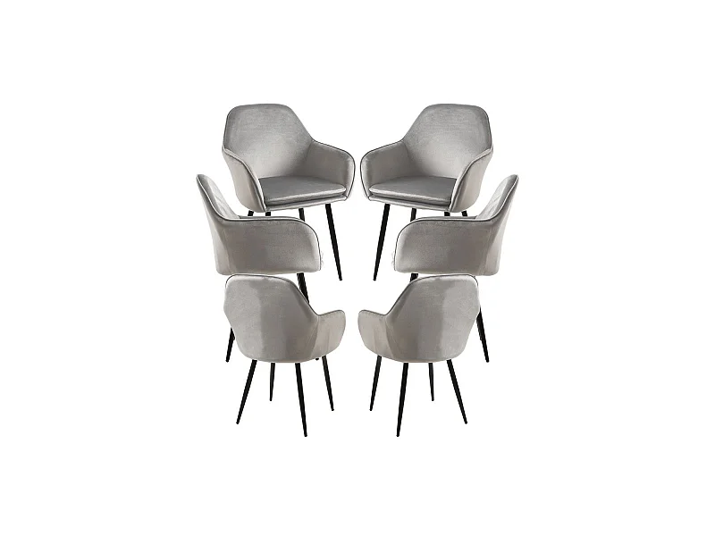 Packs Sillas Comedor - Pack 6 Sillas Chic Black - Gris claro