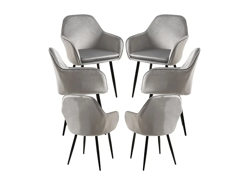 Packs Sillas Comedor - Pack 6 Sillas Chic Black - Gris claro