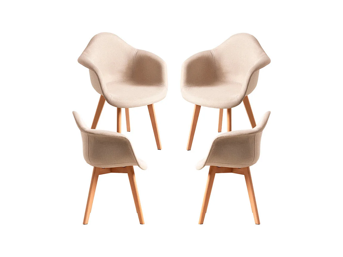 Packs Sillas Comedor - Pack 4 Sillas Belu Tela - Beige
