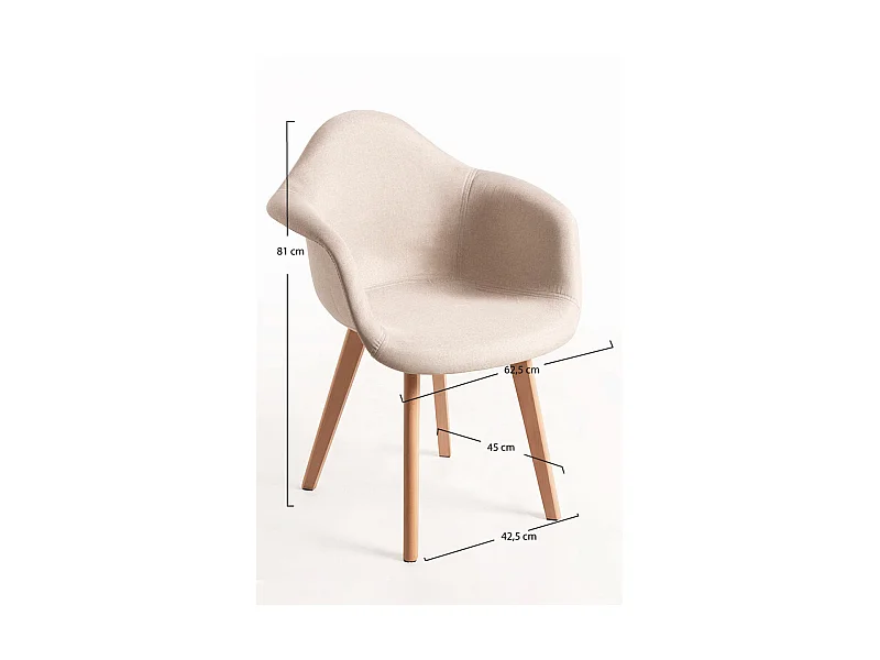 Packs Sillas Comedor - Pack 4 Sillas Belu Tela - Beige