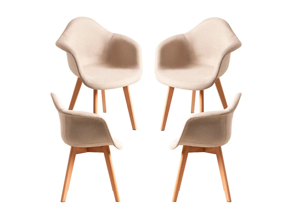 Packs Sillas Comedor - Pack 4 Sillas Belu Tela - Beige