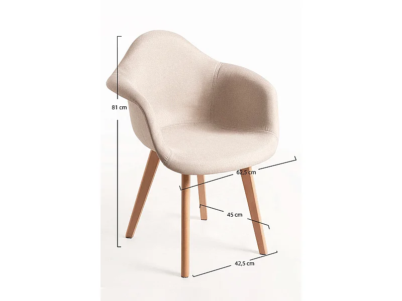 Packs Sillas Comedor - Pack 4 Sillas Belu Tela - Beige