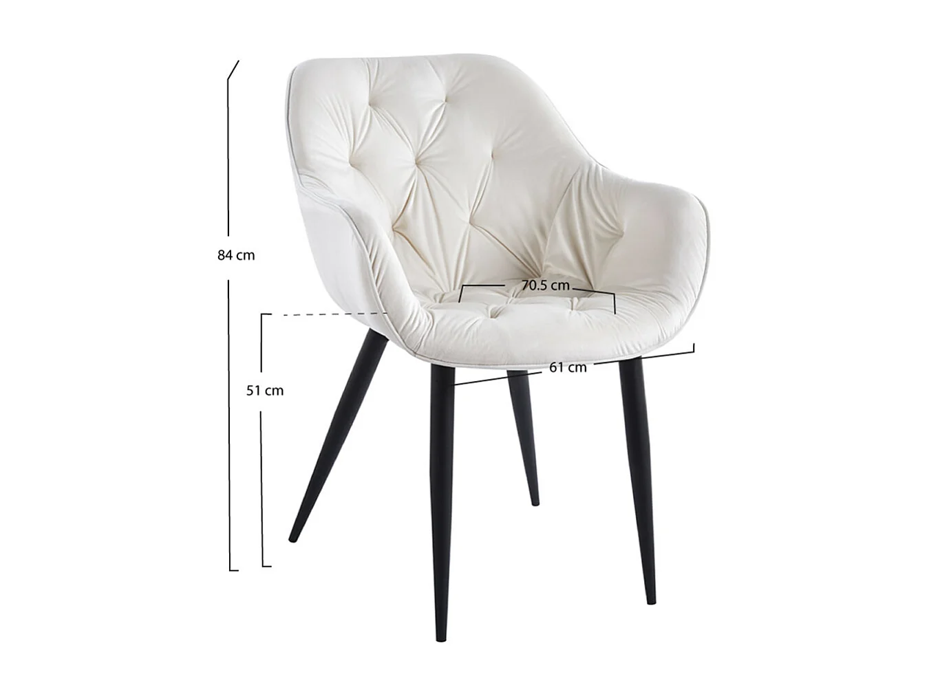 Sillas Comedor - Silla Zandel Black Terciopelo - Beige