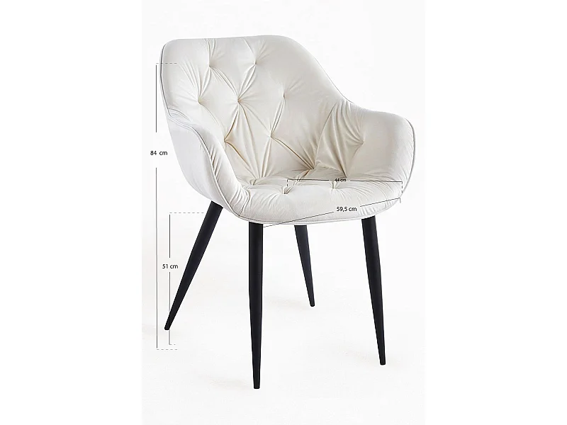 Sillas Comedor - Silla Zandel Black Terciopelo - Beige