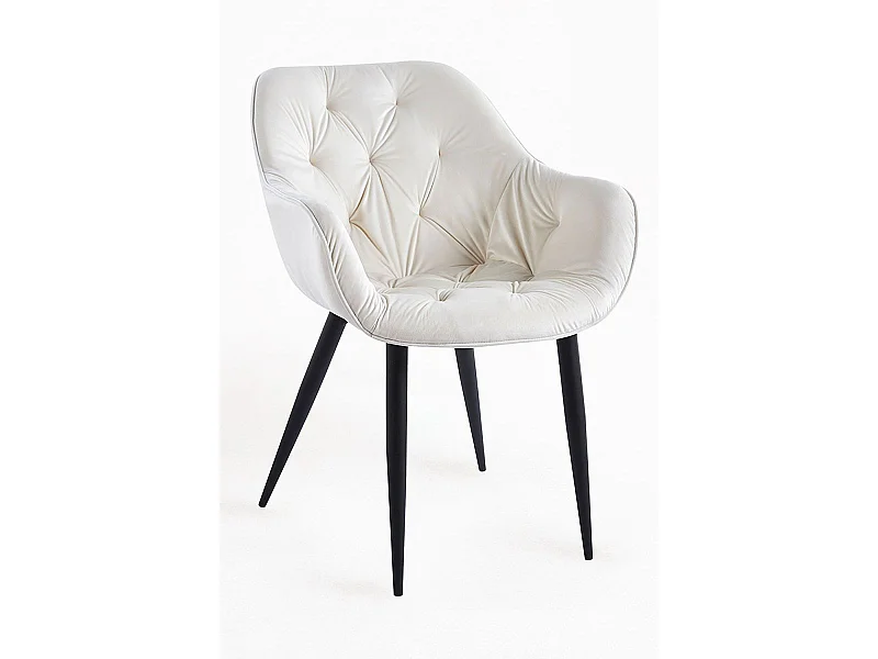 Sillas Comedor - Silla Zandel Black Terciopelo - Beige