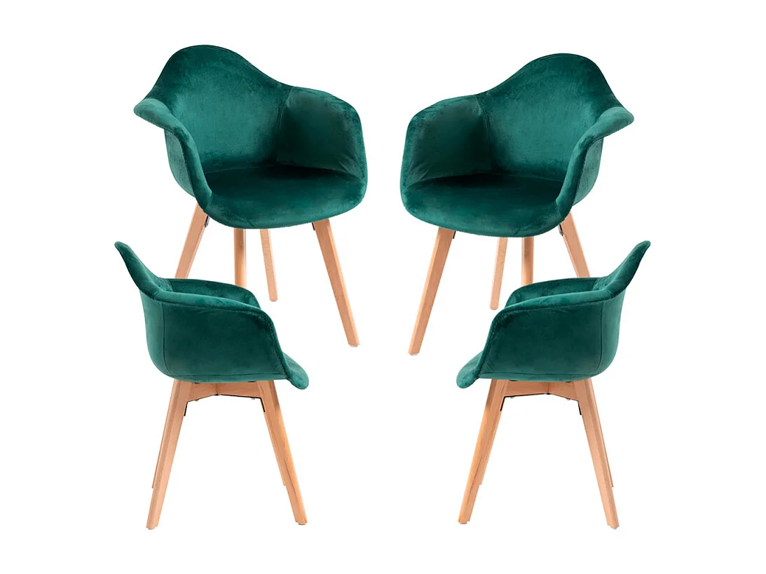 Packs Sillas Comedor - Pack 4 Sillas Belu Terciopelo - Verde