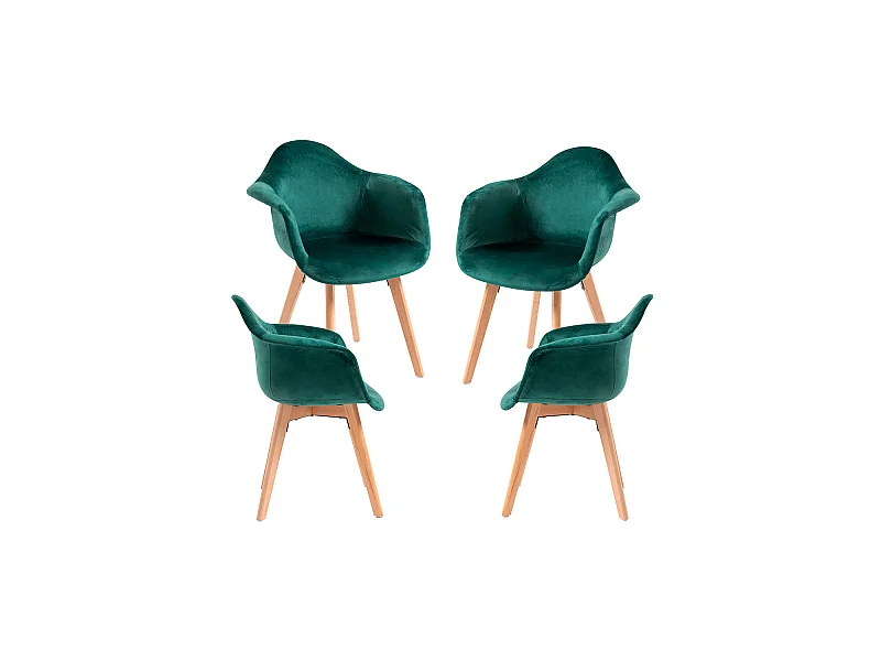 Packs Sillas Comedor - Pack 4 Sillas Belu Terciopelo - Verde