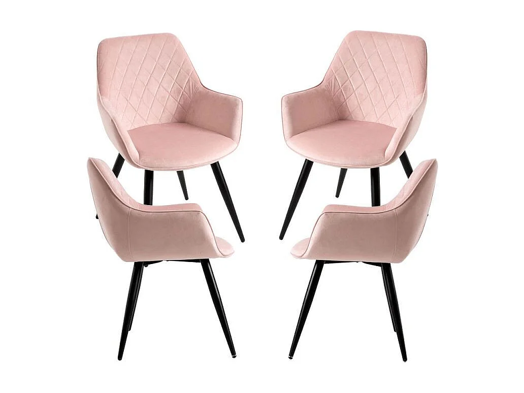 Packs Sillas Comedor - Pack 4 Sillas Kres Terciopelo - Rosa