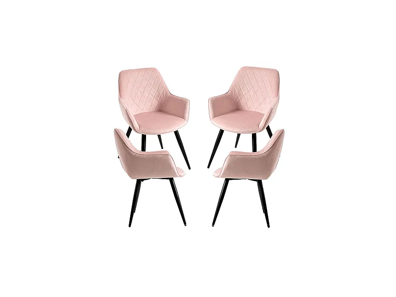 Packs Sillas Comedor - Pack 4 Sillas Kres Terciopelo - Rosa