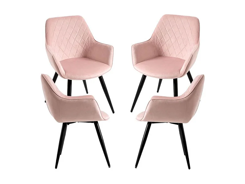 Packs Sillas Comedor - Pack 4 Sillas Kres Terciopelo - Rosa