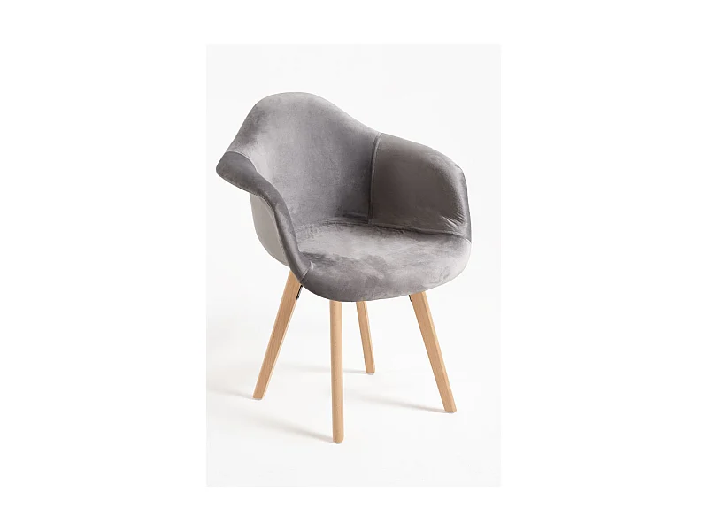 Packs Sillas Comedor - Pack 2 Sillas Belu Terciopelo - Gris claro