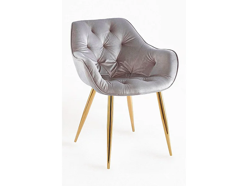 Sillas Comedor - Silla Zandel Golden Terciopelo - Gris