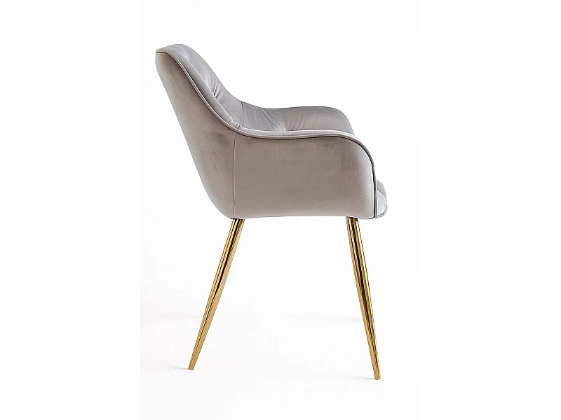Sillas Comedor - Silla Zandel Golden Terciopelo - Gris
