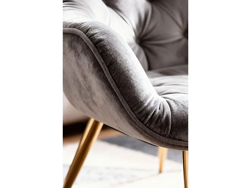 Sillas Comedor - Silla Zandel Golden Terciopelo - Gris