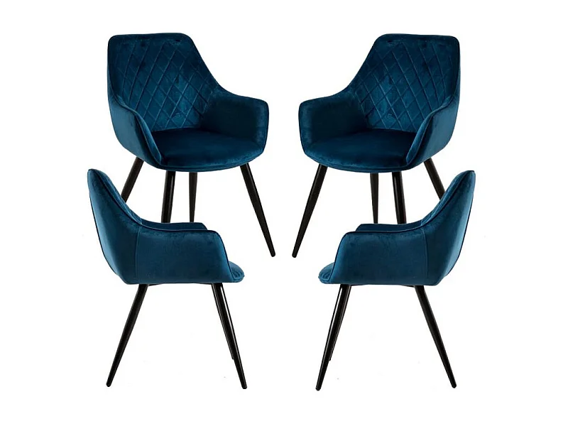 Packs Sillas Comedor - Pack 4 Sillas Kres Terciopelo - Azul