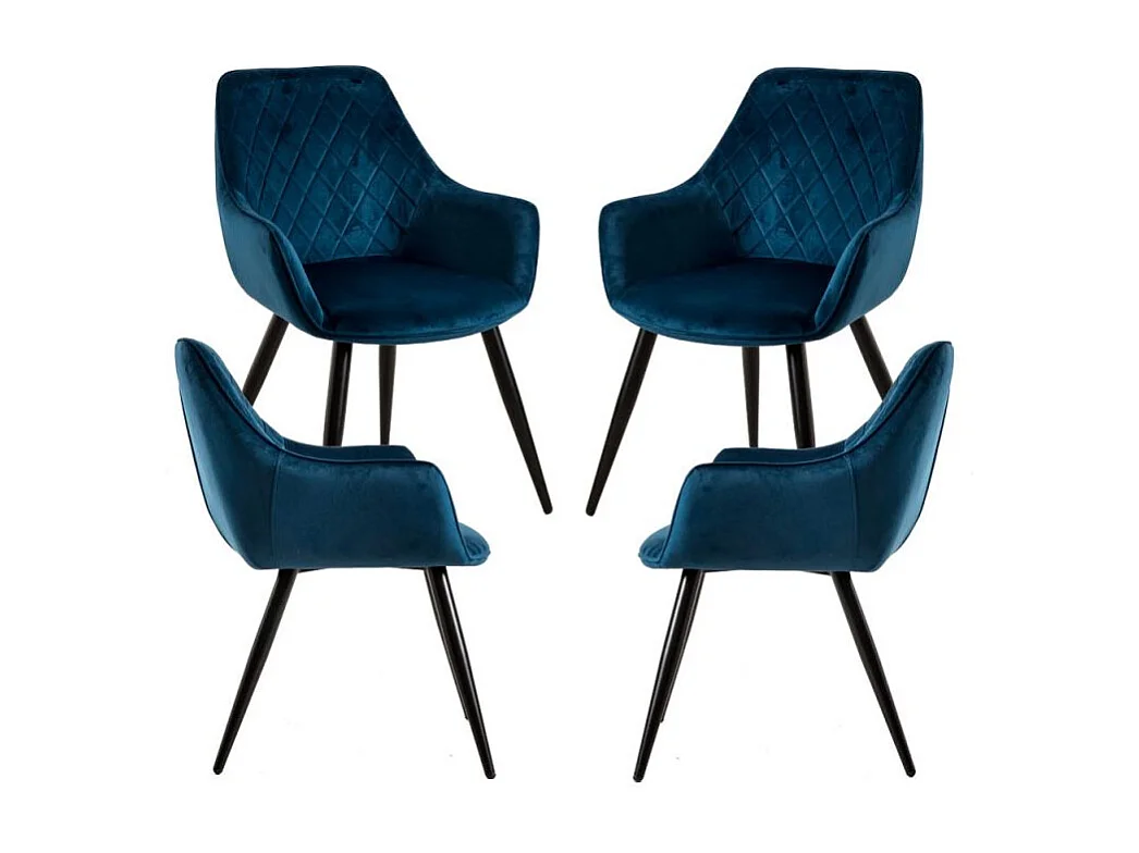 Packs Sillas Comedor - Pack 4 Sillas Kres Terciopelo - Azul
