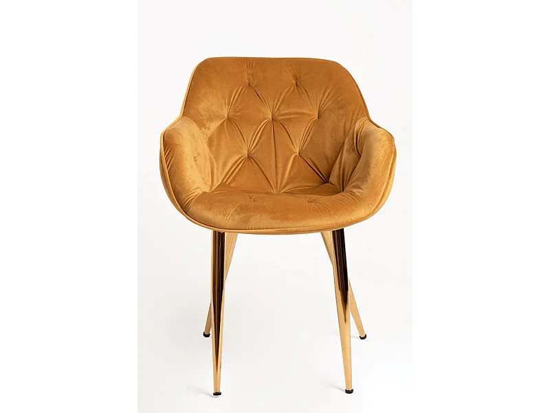 Sillas Comedor - Silla Zandel Golden Terciopelo - Amarillo