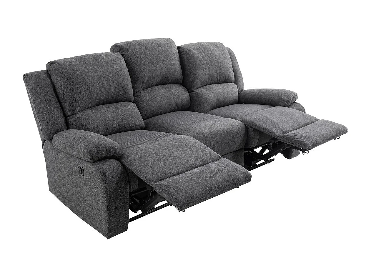 Canapé de Relaxation électrique 3 places en Tissu Léo - L193 x 93 x 96cm - Loungitude