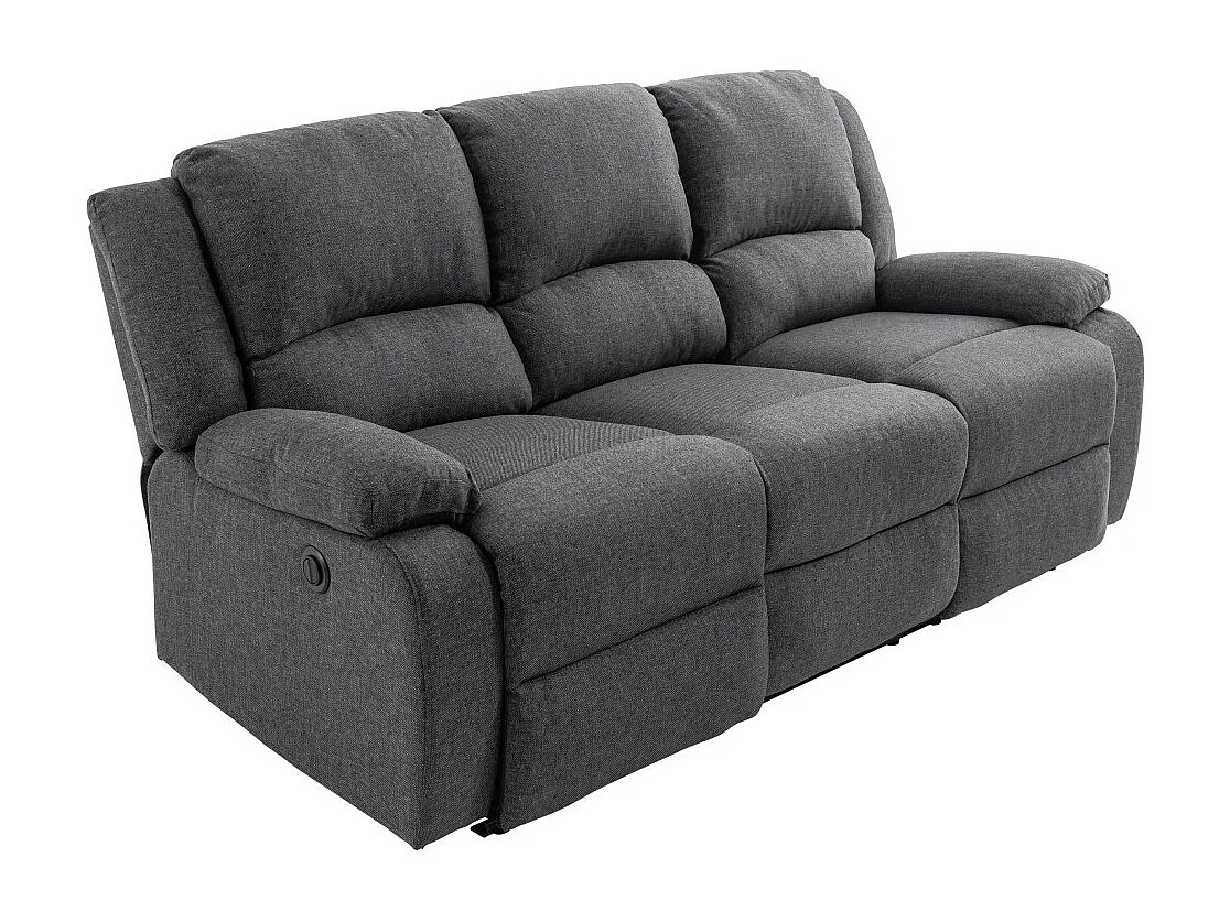 Canapé de Relaxation électrique 3 places en Tissu Léo - L193 x 93 x 96cm - Loungitude