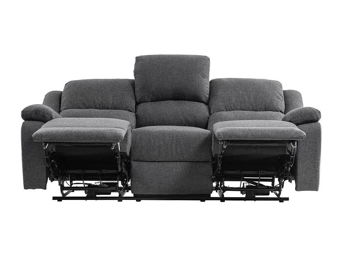 Canapé de Relaxation électrique 3 places en Tissu Léo - L193 x 93 x 96cm - Loungitude