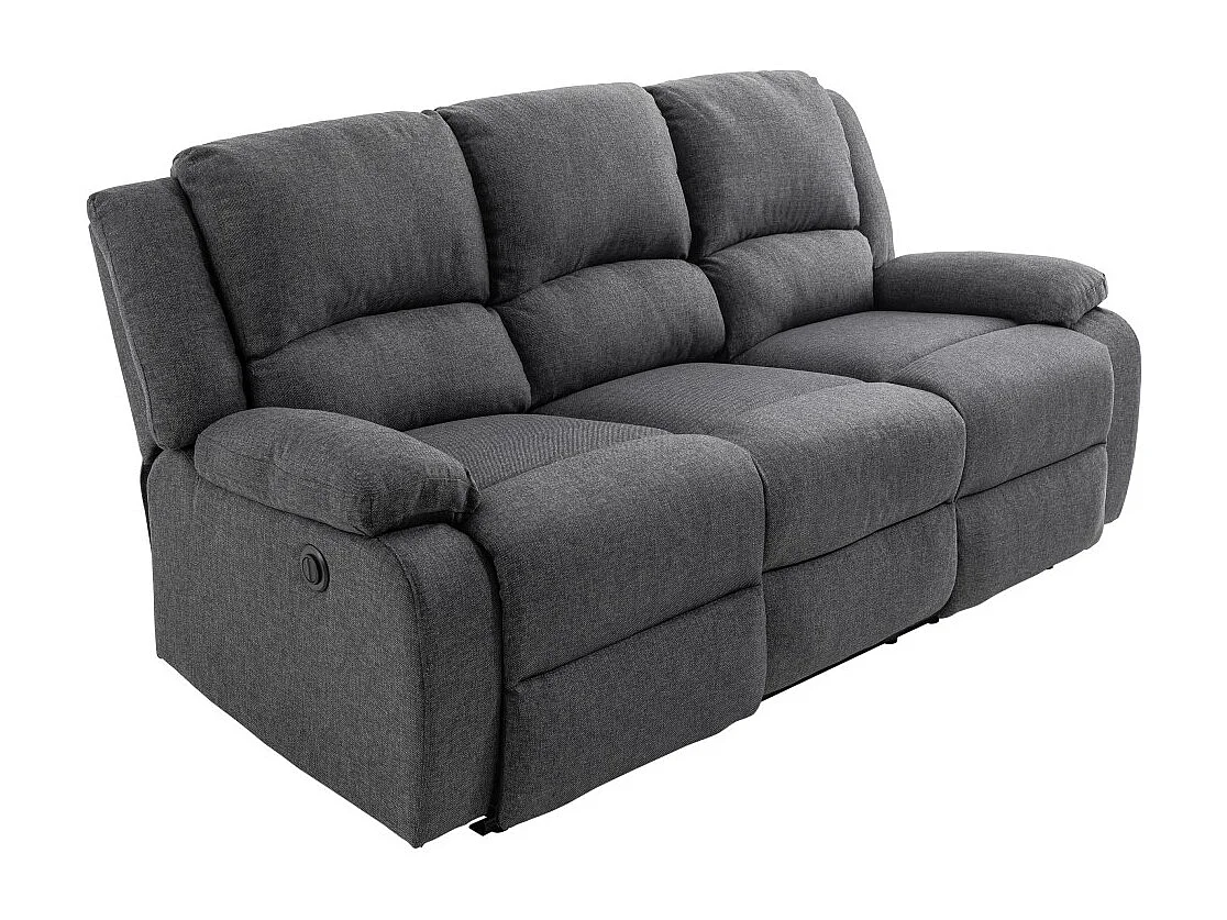Canapé de Relaxation électrique 3 places en Tissu Léo - L193 x 93 x 96cm - Loungitude