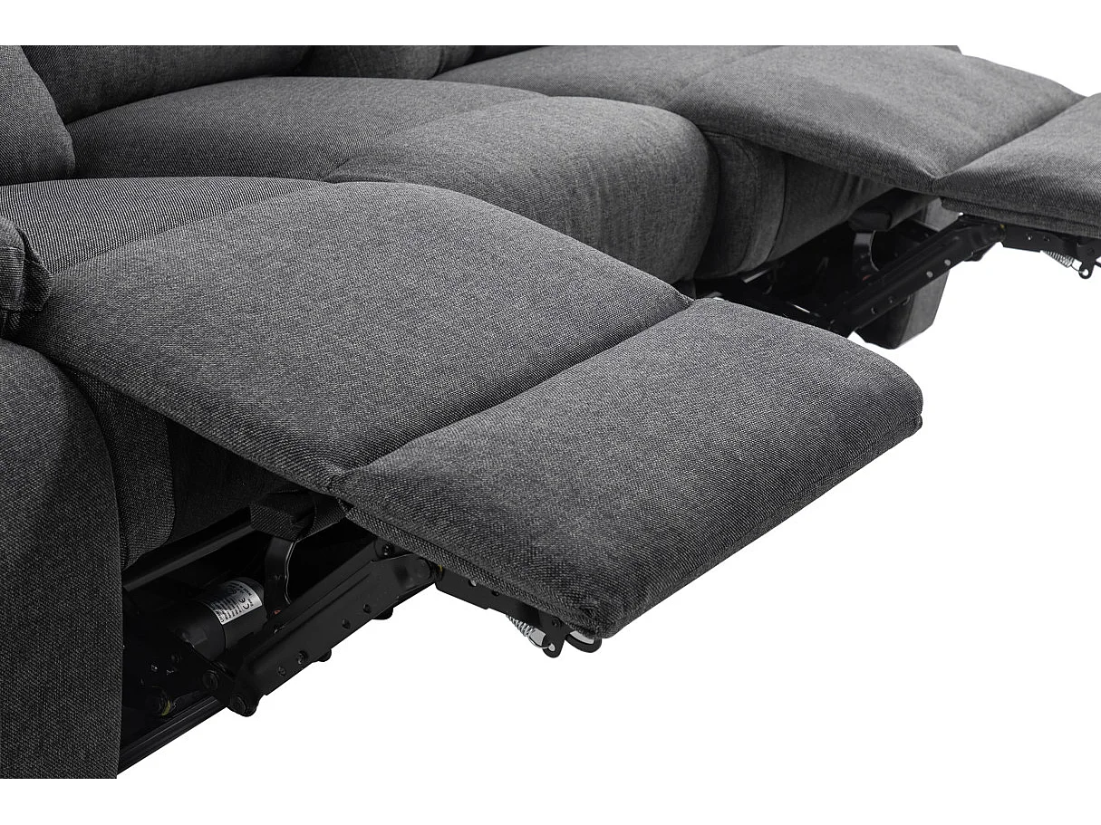 Canapé de Relaxation électrique 3 places en Tissu Léo - L193 x 93 x 96cm - Loungitude