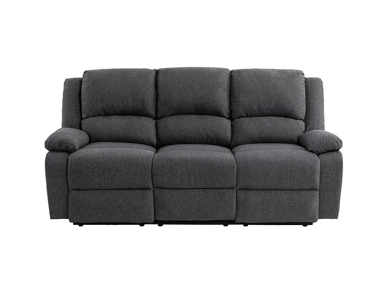 Canapé de Relaxation électrique 3 places en Tissu Léo - L193 x 93 x 96cm - Loungitude