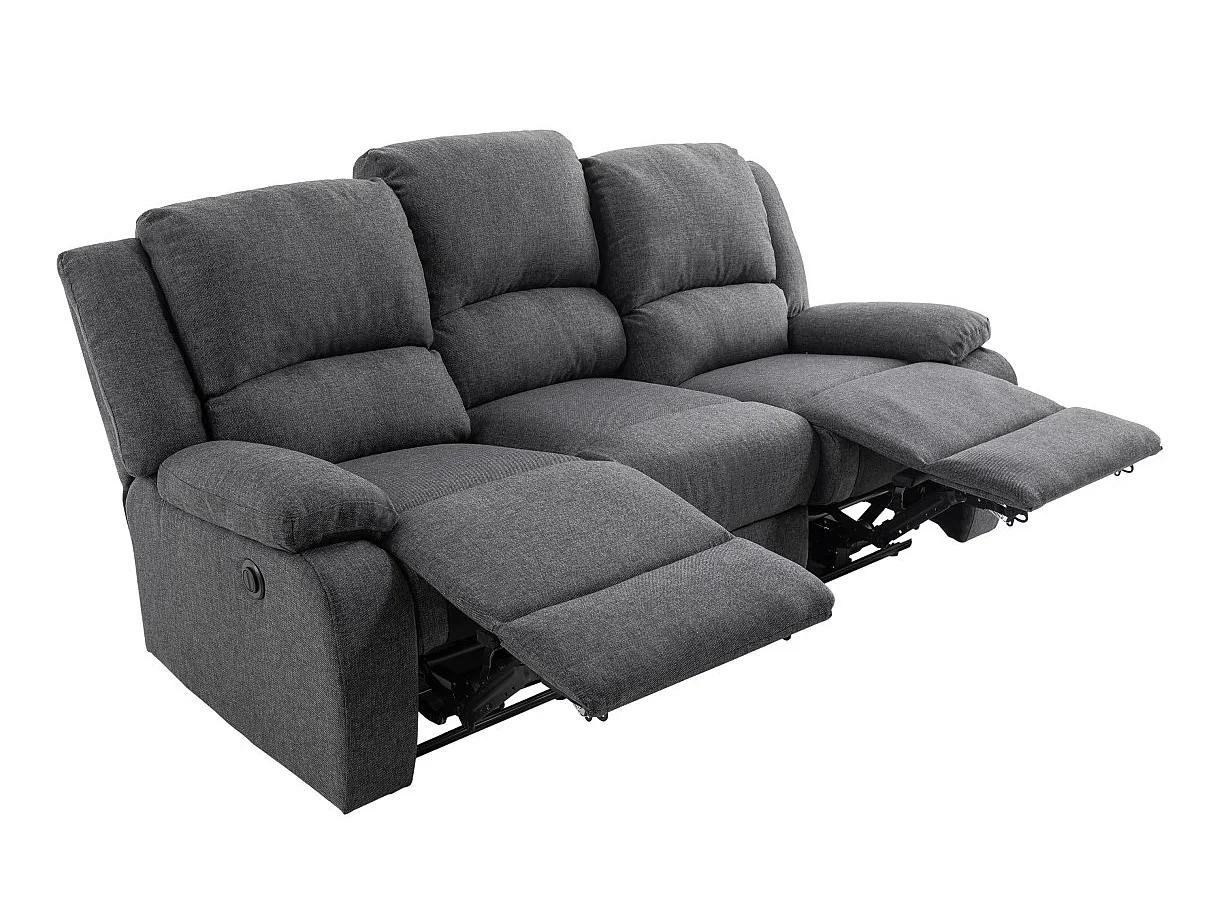 Canapé de Relaxation électrique 3 places en Tissu Léo - L193 x 93 x 96cm - Loungitude