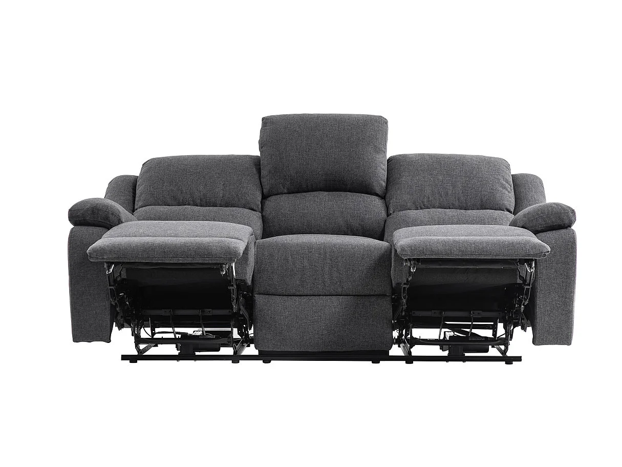Canapé de Relaxation électrique 3 places en Tissu Léo - L193 x 93 x 96cm - Loungitude