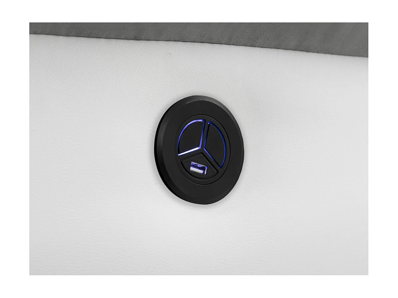 Canapé de Relaxation électrique 3 places Microfibre et Simili Léo - Blanc et gris - L193 x 93 x 96cm - Loungitude