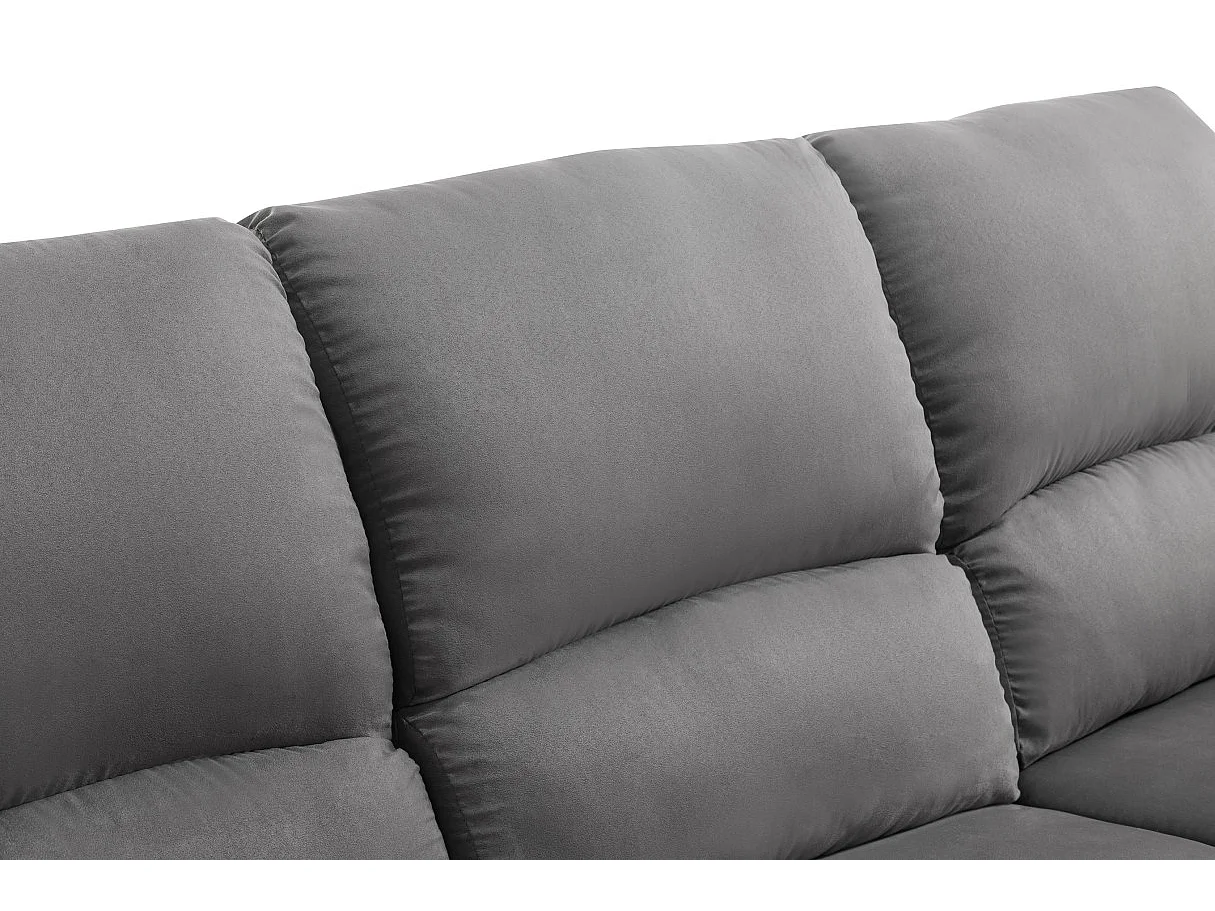 Canapé de Relaxation électrique 3 places Microfibre et Simili Léo - Blanc et gris - L193 x 93 x 96cm - Loungitude