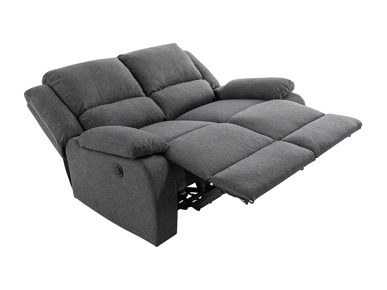 Canapé de Relaxation électrique 2 places en Tissu Léo - L143 x 93 x 96cm - Loungitude