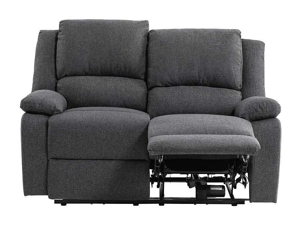 Canapé de Relaxation électrique 2 places en Tissu Léo - L143 x 93 x 96cm - Loungitude