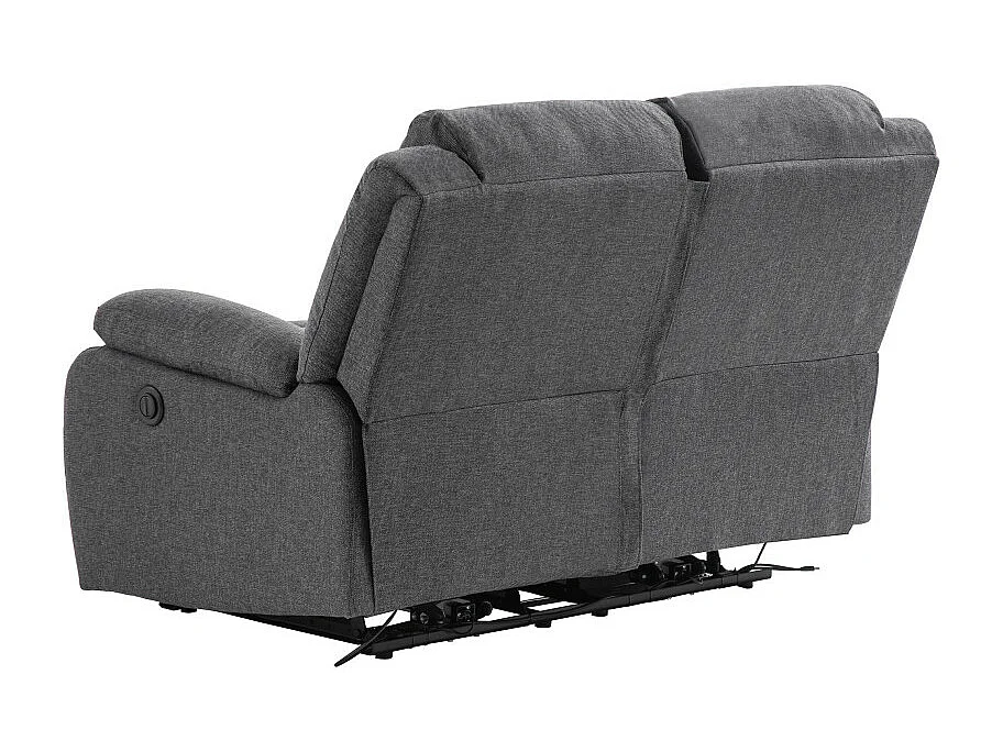 Canapé de Relaxation électrique 2 places en Tissu Léo - L143 x 93 x 96cm - Loungitude