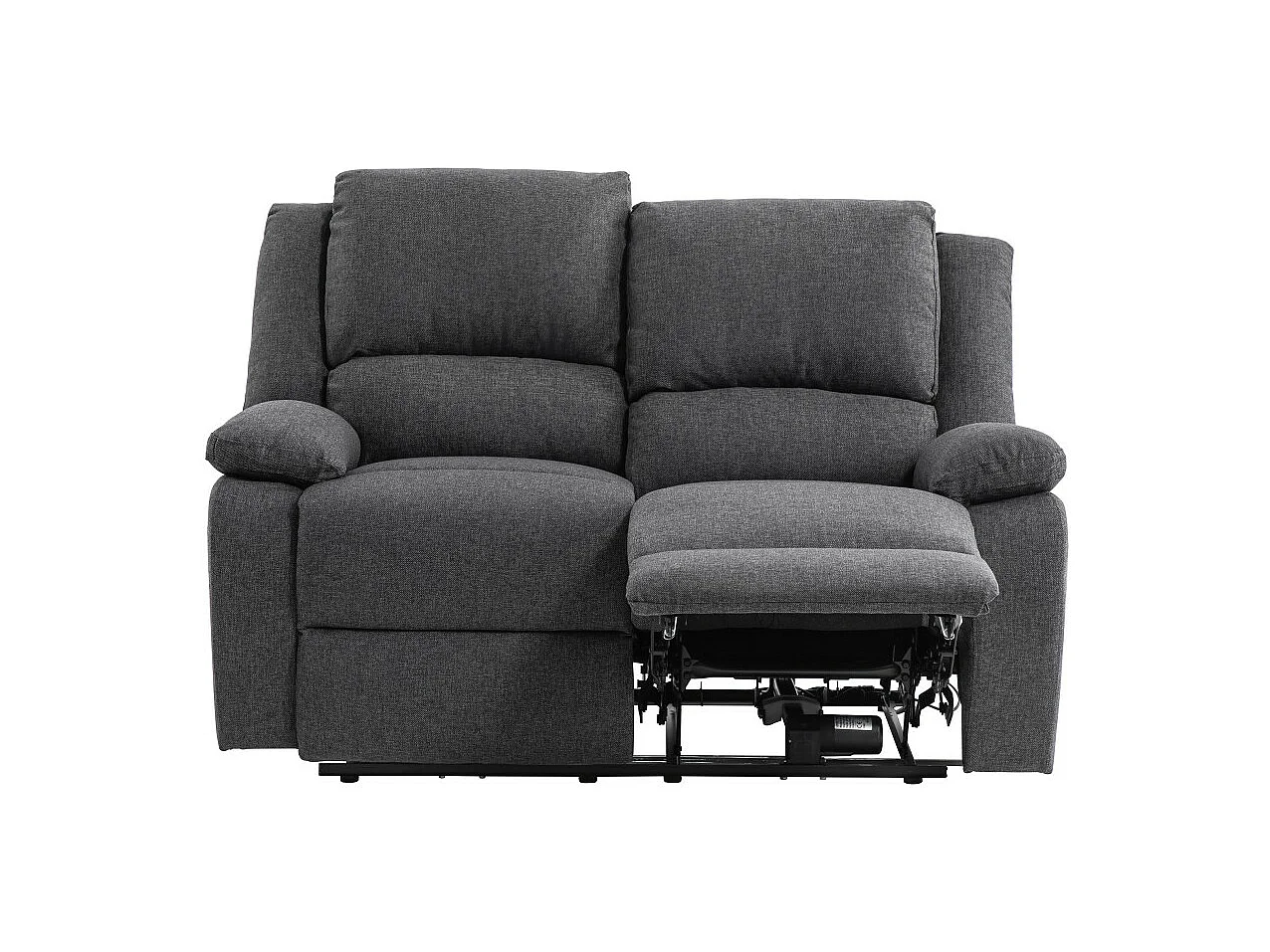 Canapé de Relaxation électrique 2 places en Tissu Léo - L143 x 93 x 96cm - Loungitude