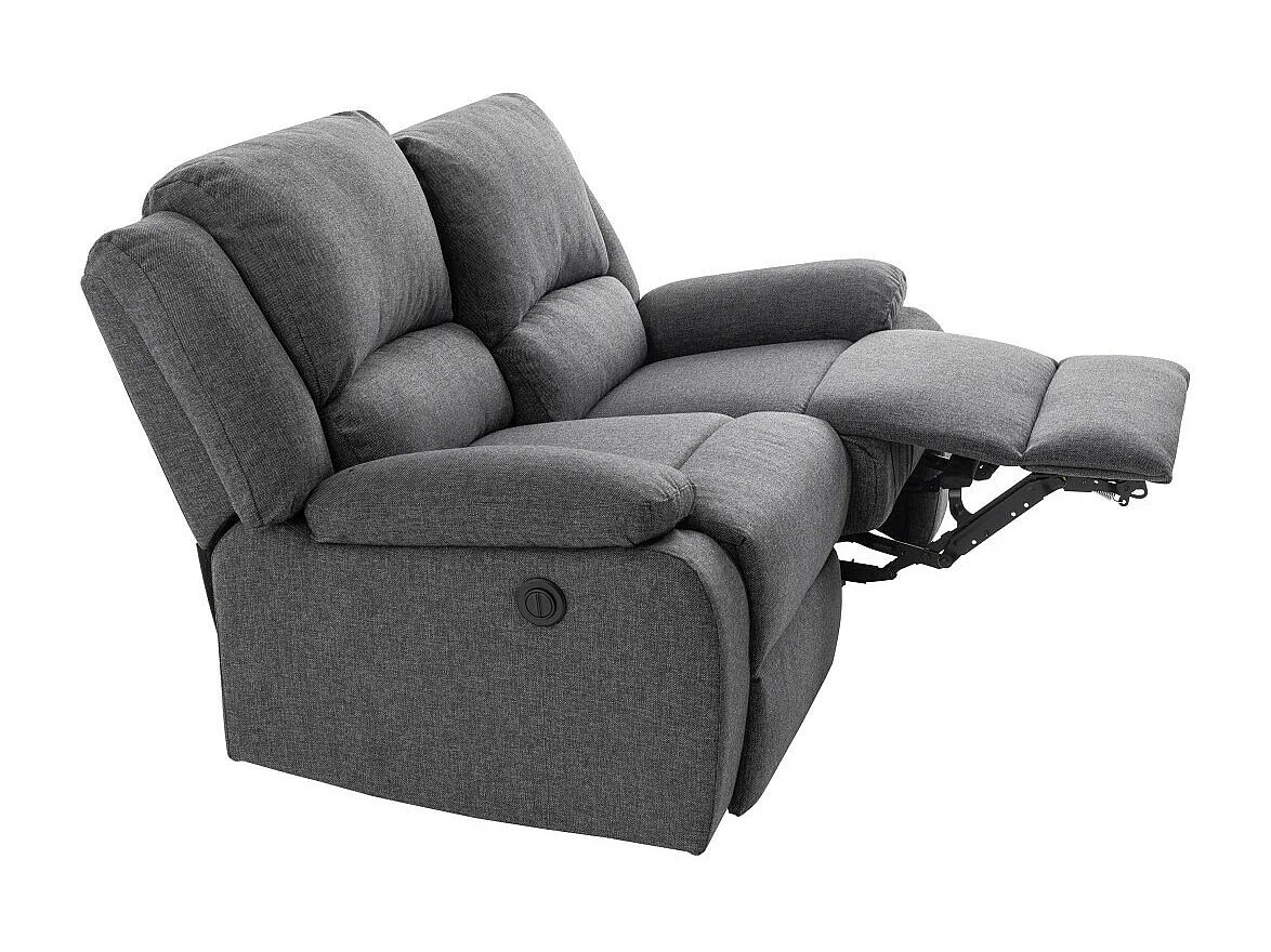 Canapé de Relaxation électrique 2 places en Tissu Léo - L143 x 93 x 96cm - Loungitude