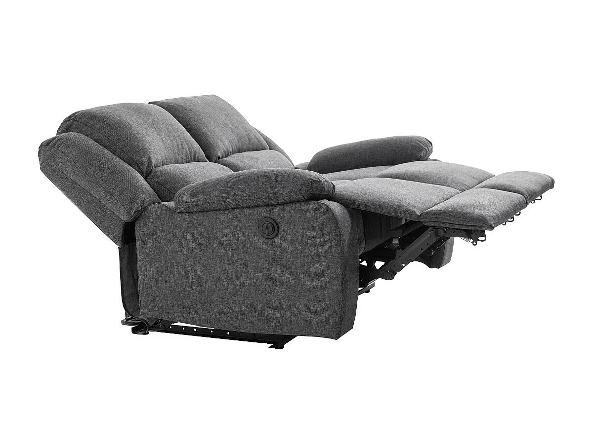 Canapé de Relaxation électrique 2 places en Tissu Léo - L143 x 93 x 96cm - Loungitude