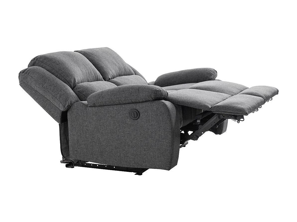 Canapé de Relaxation électrique 2 places en Tissu Léo - L143 x 93 x 96cm - Loungitude