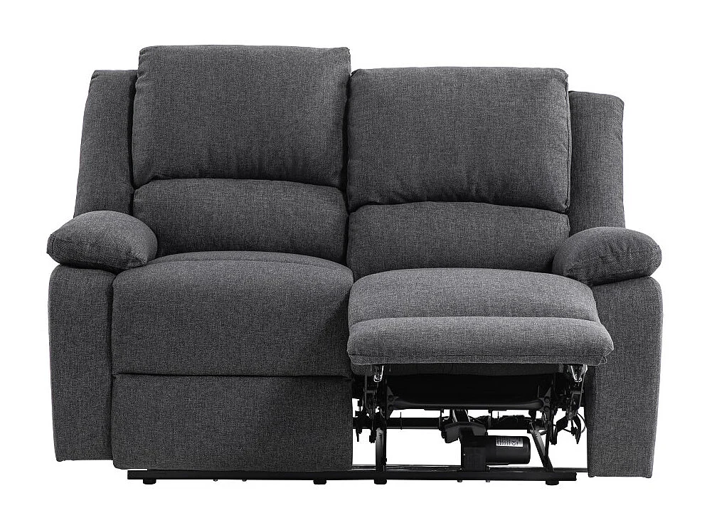 Canapé de Relaxation électrique 2 places en Tissu Léo - L143 x 93 x 96cm - Loungitude