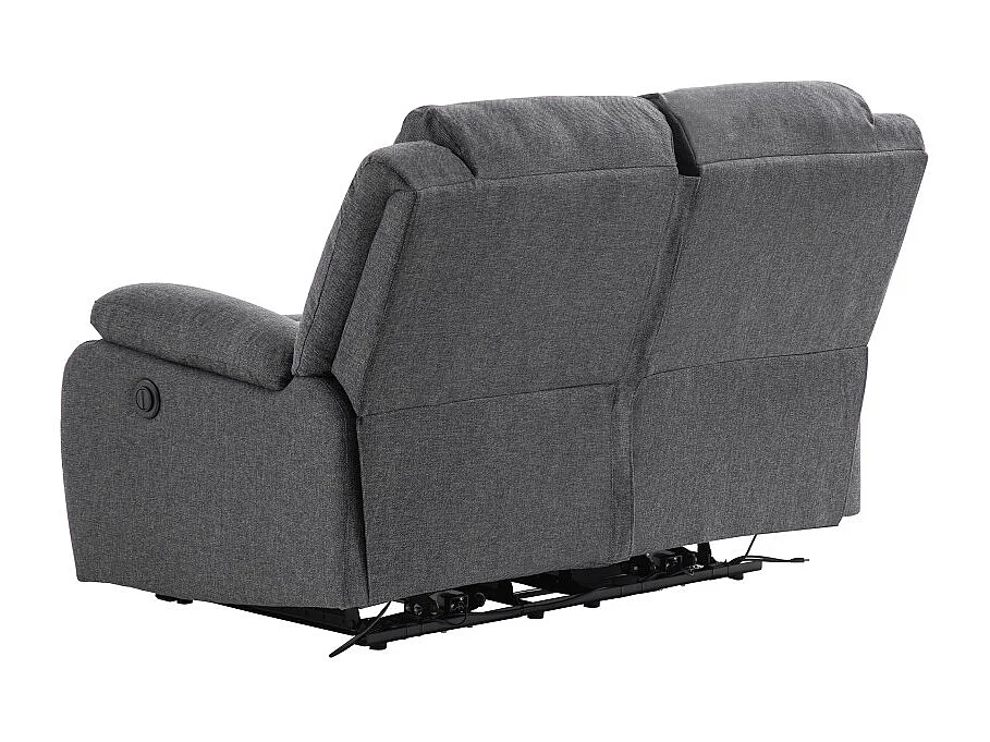 Canapé de Relaxation électrique 2 places en Tissu Léo - L143 x 93 x 96cm - Loungitude