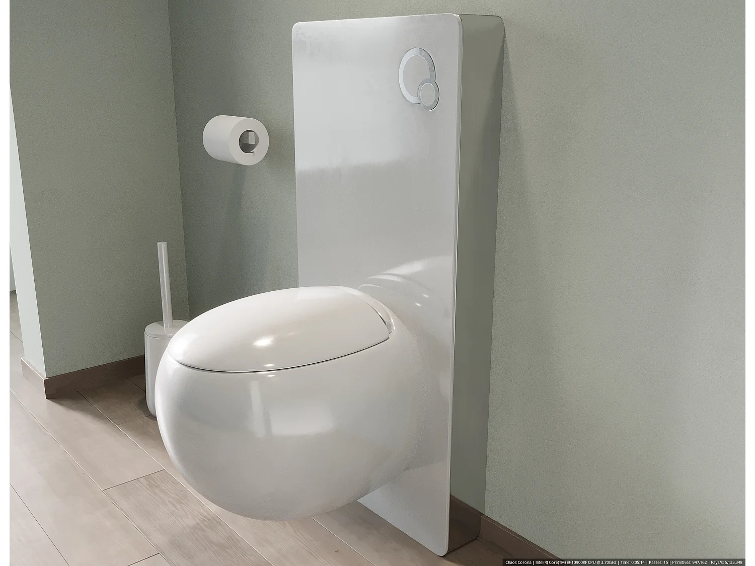 Set voor hang-wc van wit keramiek met decoratief voorwandsysteem - HURO II