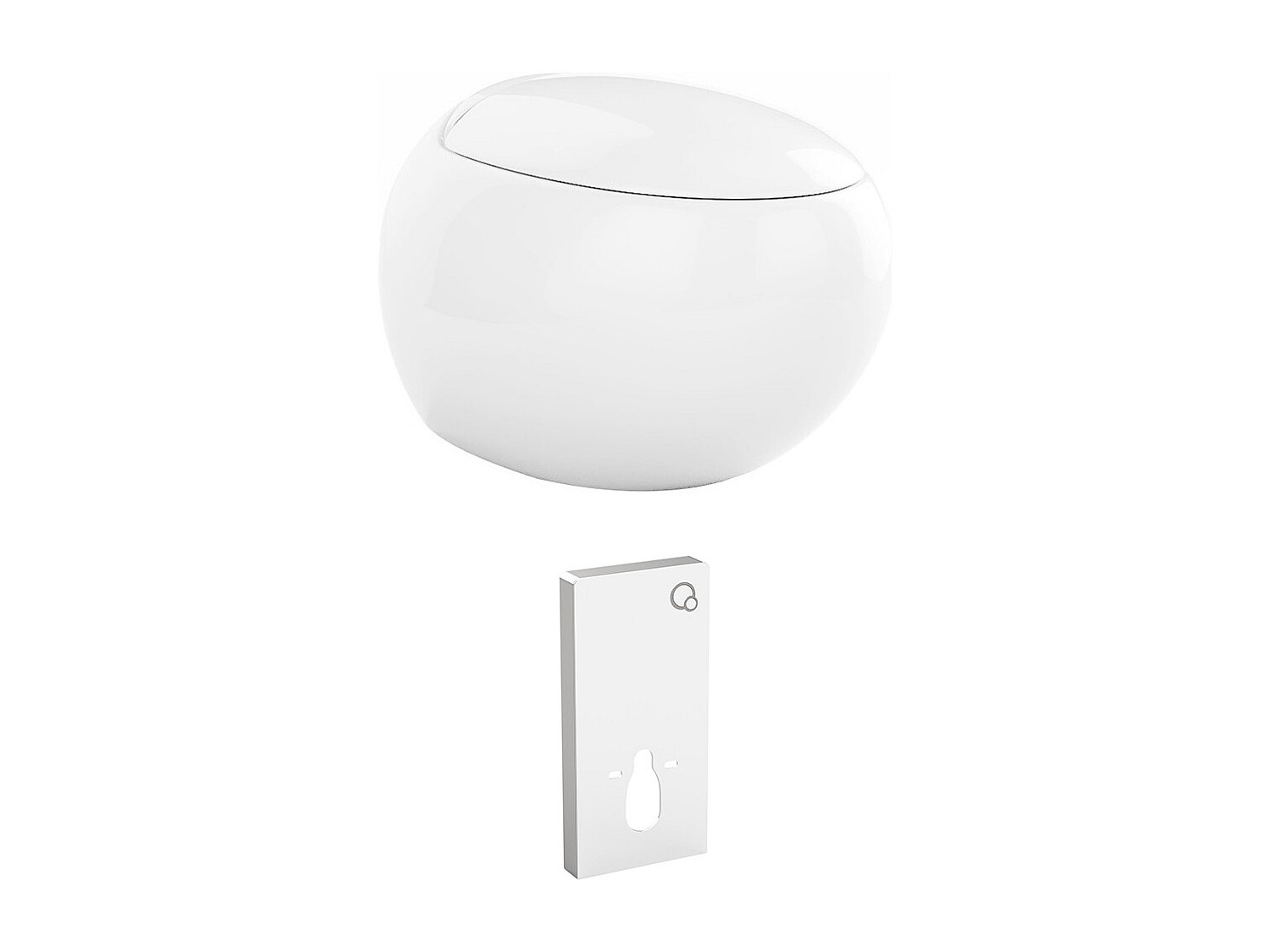 Sparset - Wand-WC aus weißer Keramik mit dekorativem Trägergestell - HURO I günstig online kaufen