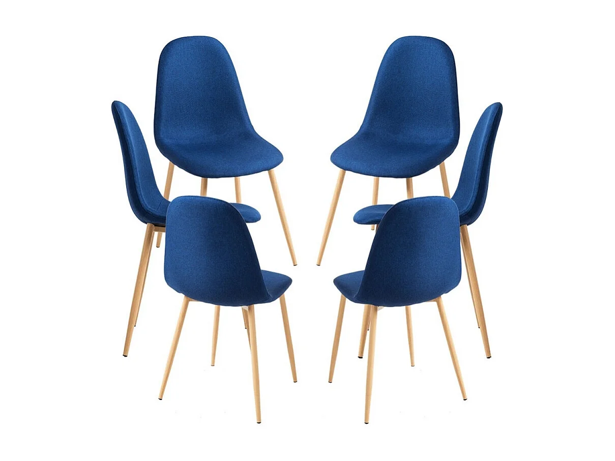 Packs Sillas Comedor - Pack 6 Sillas Teok Tela - Azul