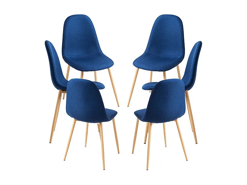 Packs Sillas Comedor - Pack 6 Sillas Teok Tela - Azul