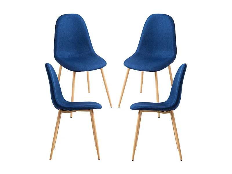 Packs Sillas Comedor - Pack 4 Sillas Teok Tela - Azul