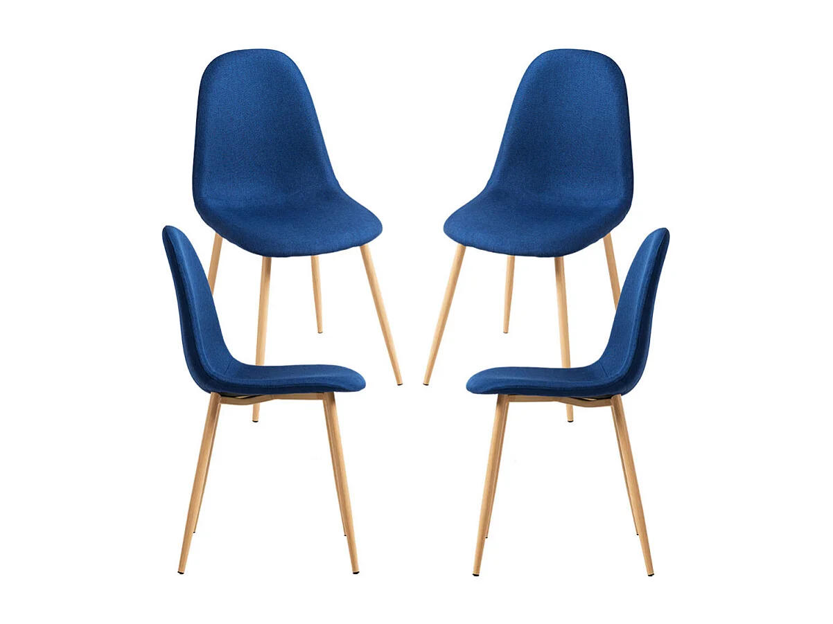 Packs Sillas Comedor - Pack 4 Sillas Teok Tela - Azul